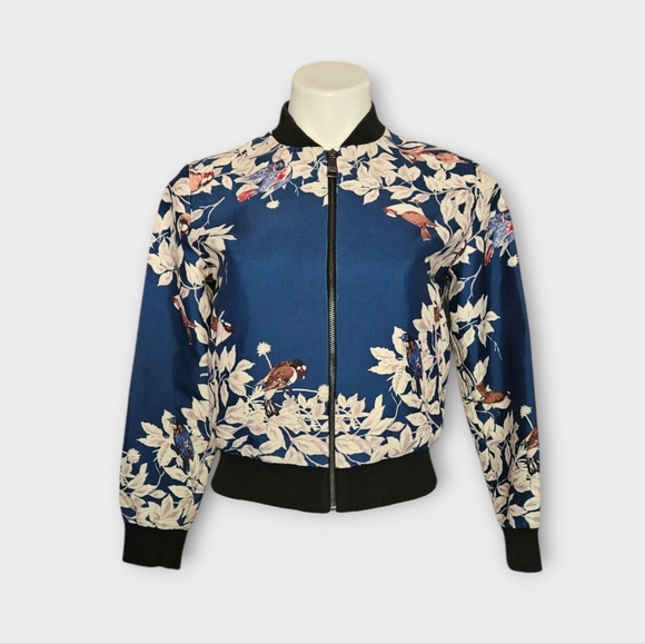 Dolce & Gabbana Blue Bird Floral Bomber Jacket - Picture 1 of 10